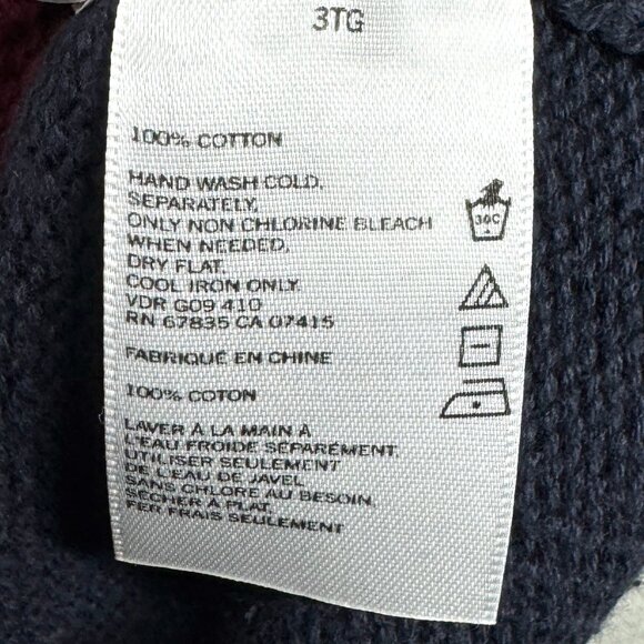 Nautica Mens 3X Red Navy Stripe Cotton Quarter Zip Pullover Sweater Big Tall - Picture 5 of 12